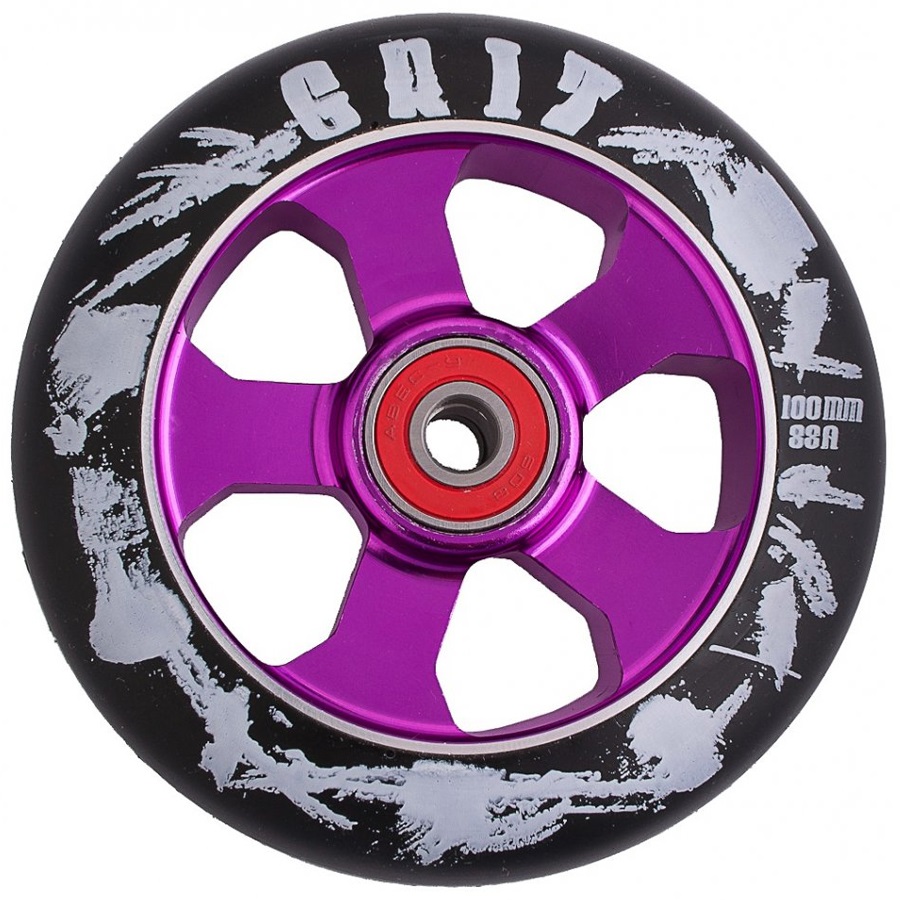 Grit Alloy Core Scooter Wheel, 110mm, Black/Purple